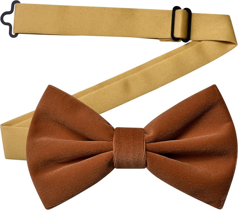 Branduce Velvet Bow Ties for Men Adjustable Pre-tie Bowtie Tuxedo Bowties for Wedding - Image 3